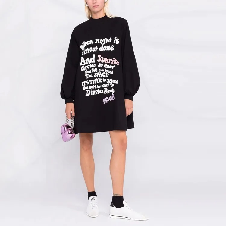 MSGM Long-Sleeved Dresses Women's Black-1