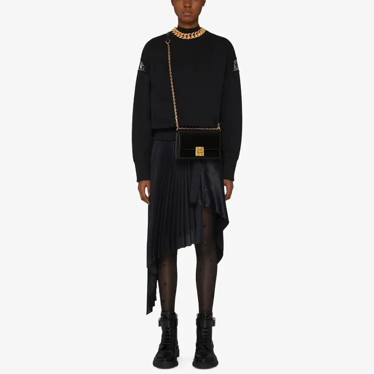 Givenchy Lace Detailed Cotton Sweatshirt 'Black'-1