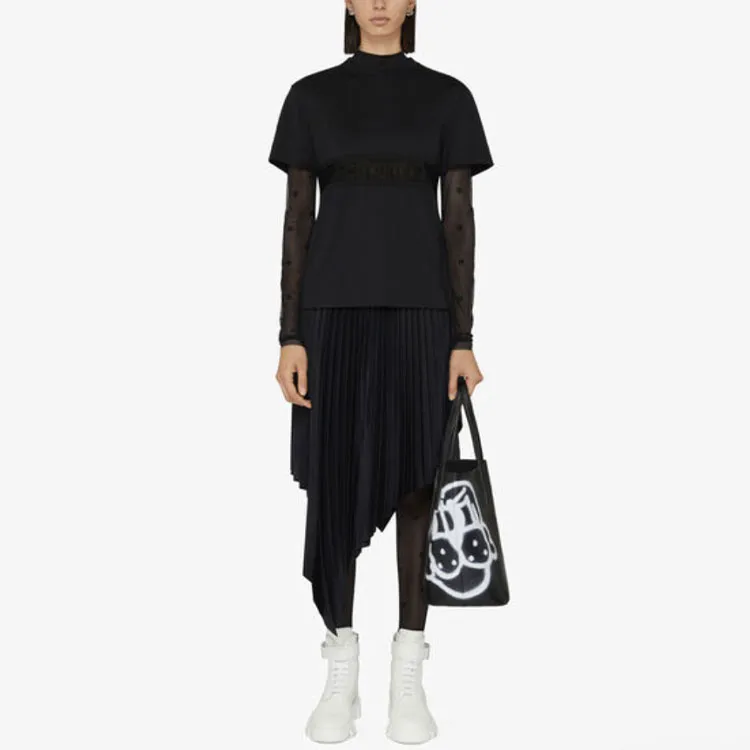 Givenchy T Shirt With Lace Webbing Black 'Black'-1