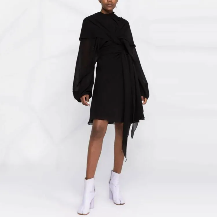 Maison Margiela Long Sleeved Dresses Women's Black-1