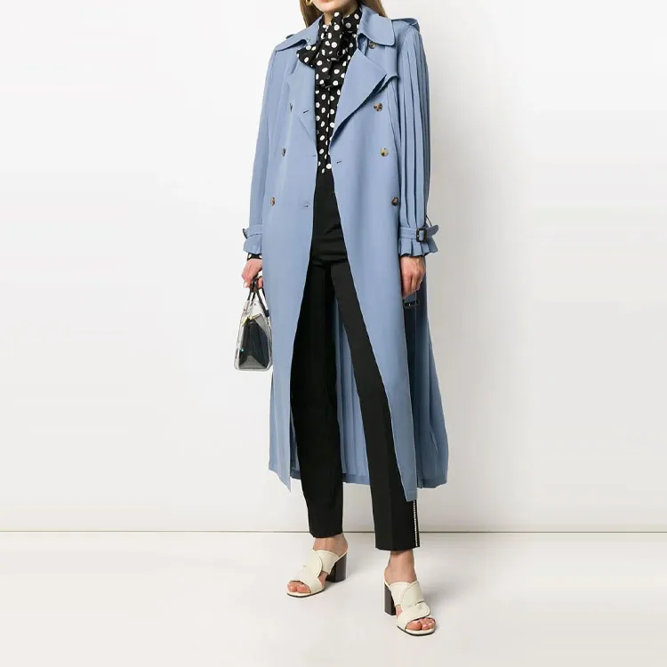 Valentino Trench Coats Women's Sky Blue-2