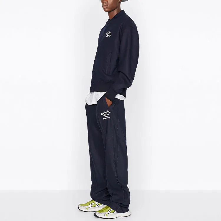 DIOR Quarterly New Products Knitted Sweatpants Men's Marine Blue-3