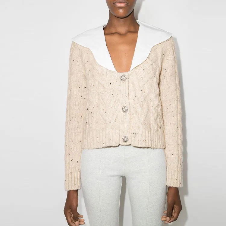 GANNI Loose Fit Sweater Women's Beige-1