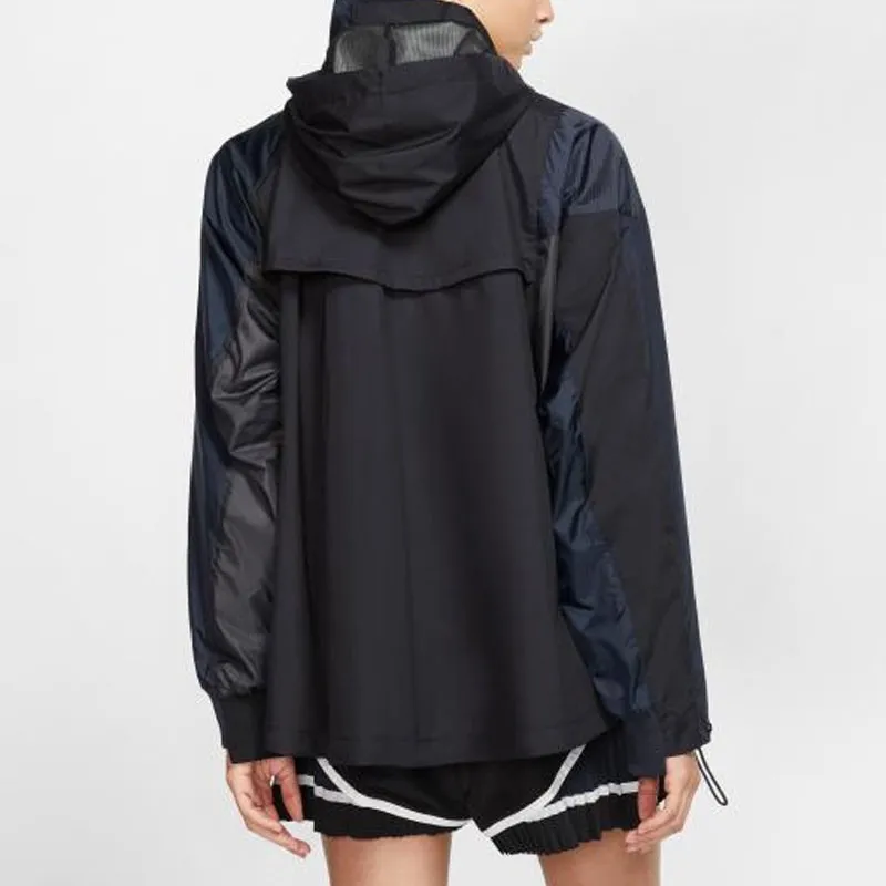 Nike X Sacai Women's Double Zip Jacket Black/Dark Obsidian-3