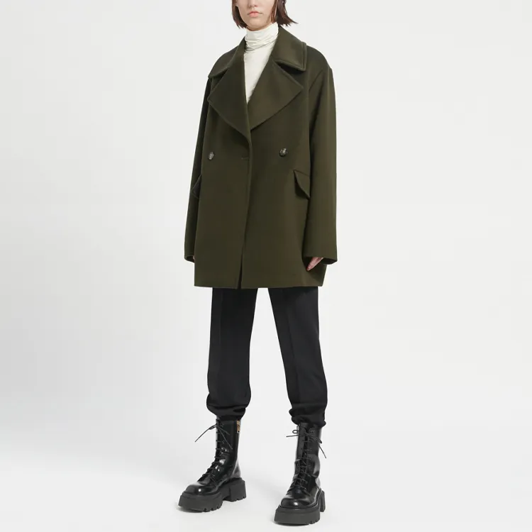 SportMax Coats Women's Army Green-4