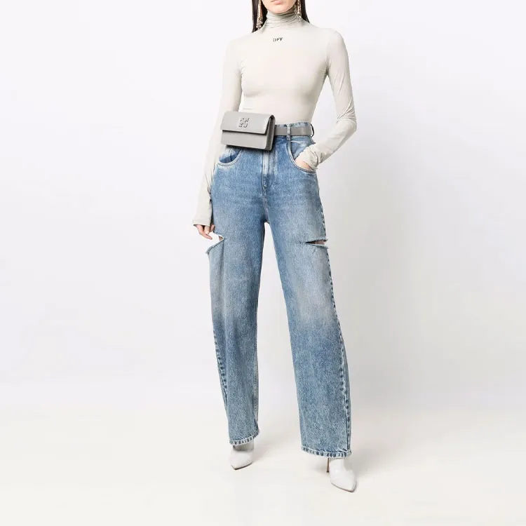 OFF WHITE Long Sleeve Second Skin Turtleneck Light Grey-2