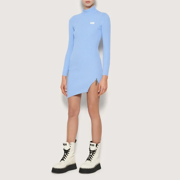 GCDS Long Sleeved Dresses Women's Blue-2