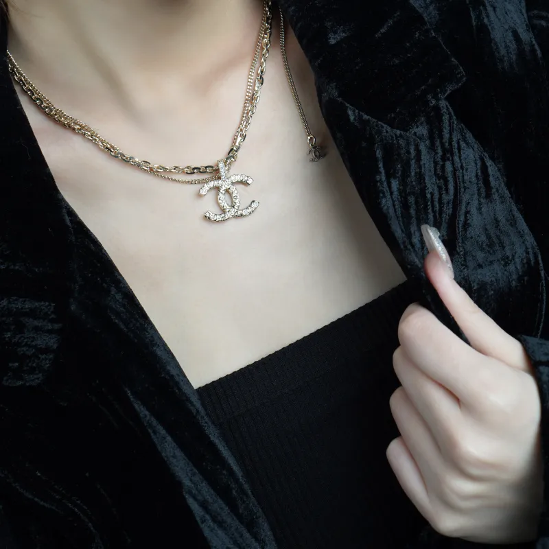 CHANEL Metal Necklaces Women's Gold-2