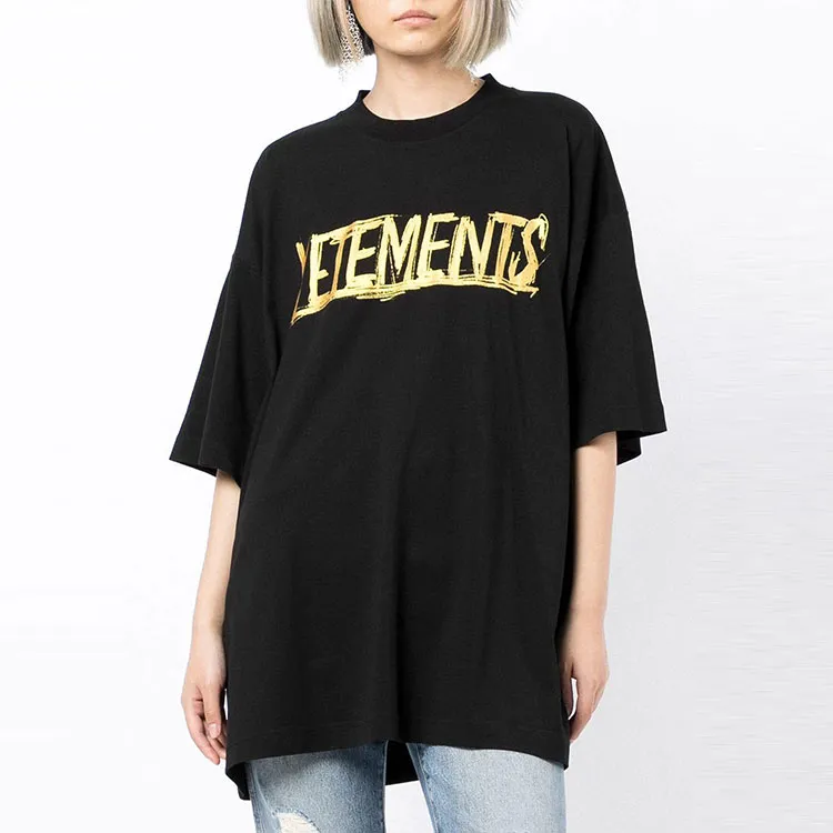 Vetements World Tour T-Shirt 'Black/Gold'-1