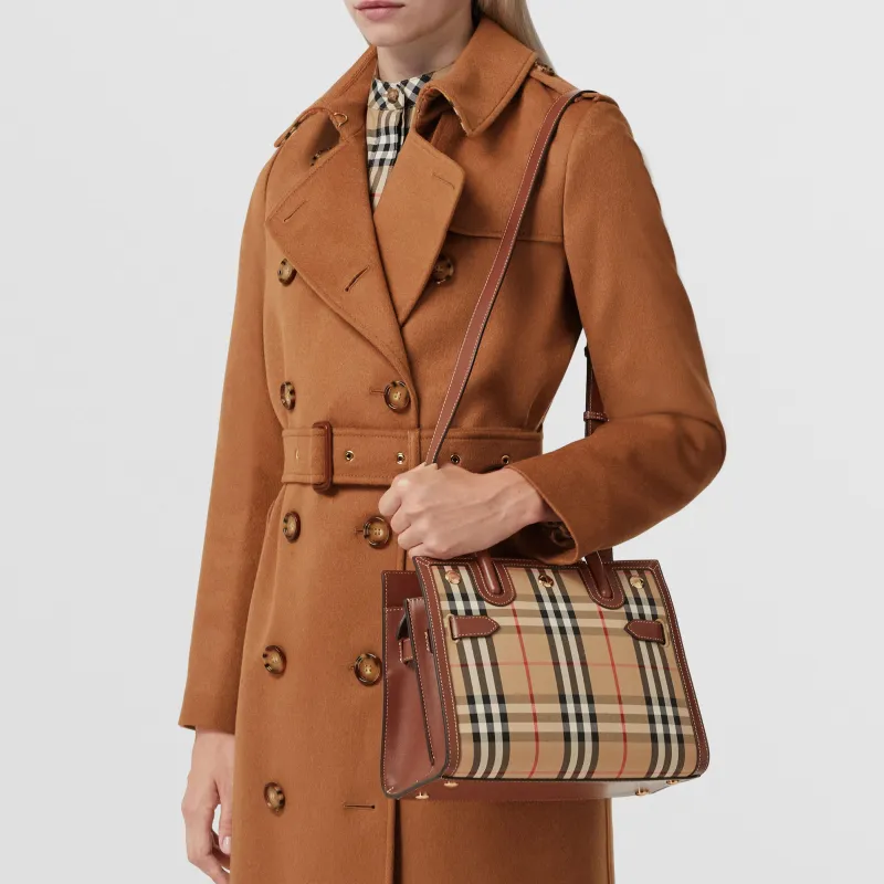 Burberry Title Cotton Shoulder Bag, Crossbody Bag, Handbag Mini Women's Archive Beige-9