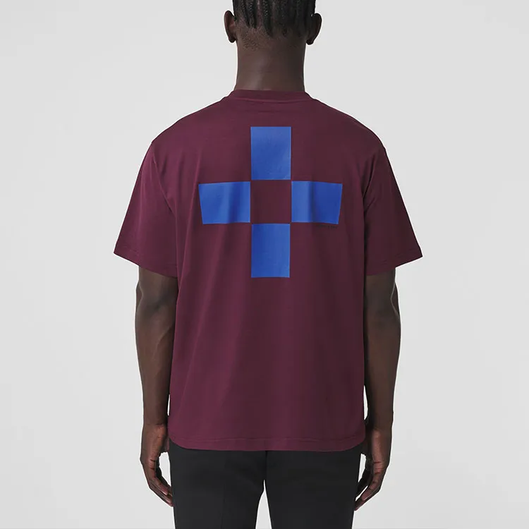 Burberry T-Shirts Men Burgundy Red-3