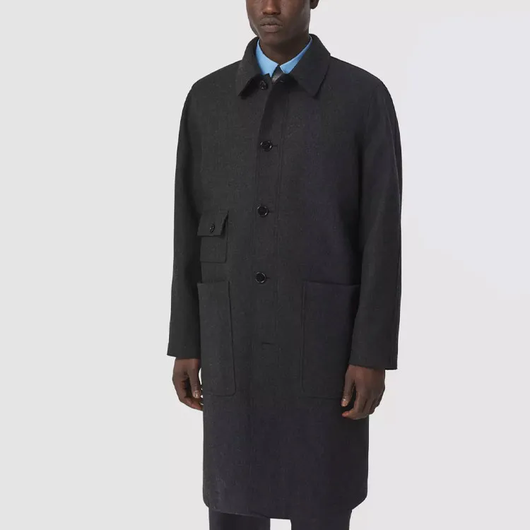 Burberry Coats Men's Charcoal Heather Gray-2