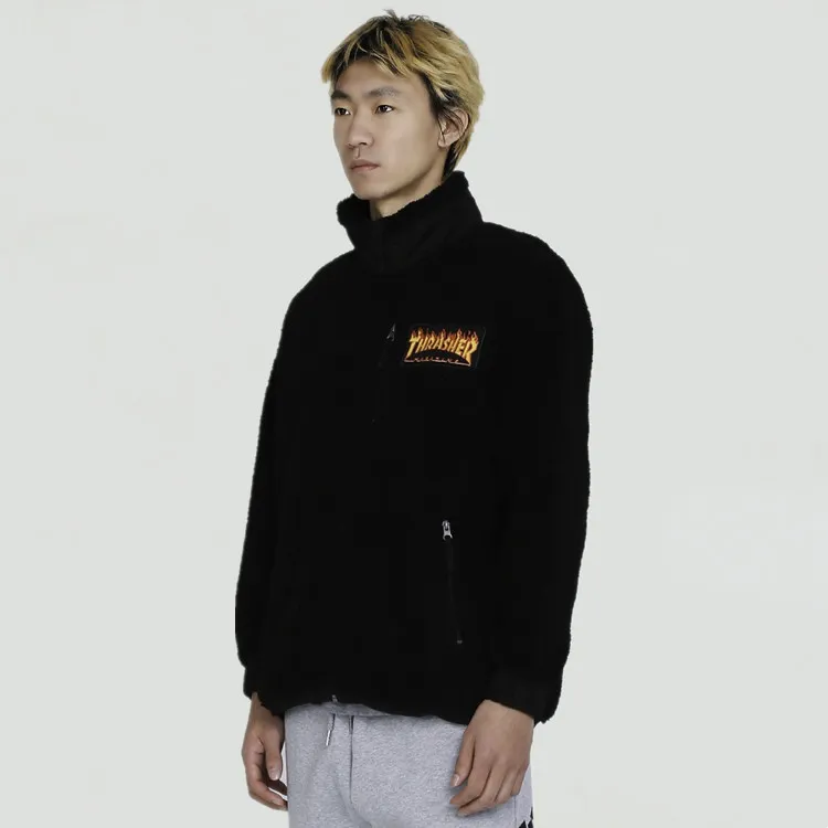 Thrasher Velvet Jackets Unisex Black-3