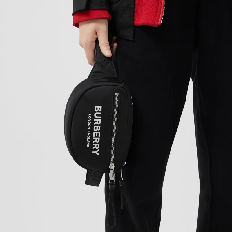 Burberry Cannon Bum Bag Logo Print Econyl Small Black-6