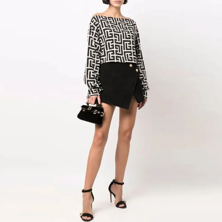 BALMAIN Leather Short Skirts Women's Black-3