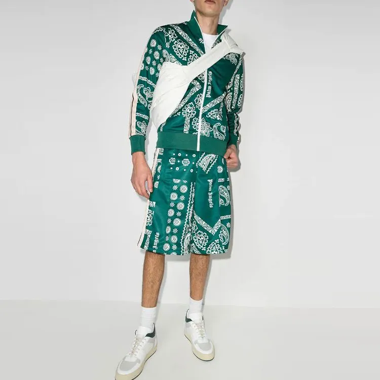 PALM ANGELS Bandana Track Shorts-1