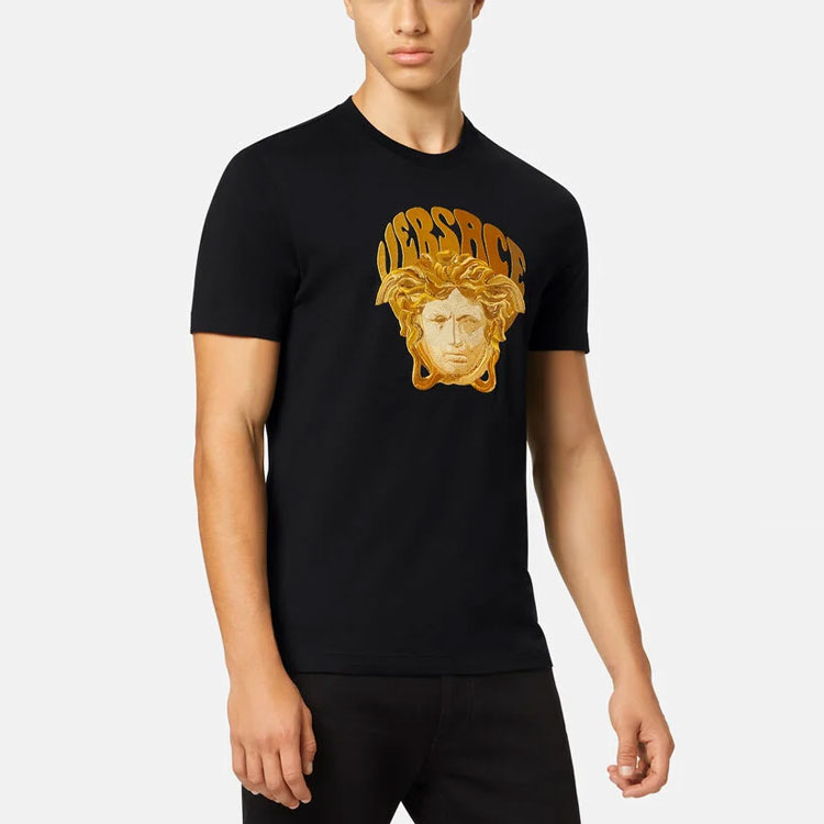 VERSACE Medusa Front Print T-Shirt - POIZON