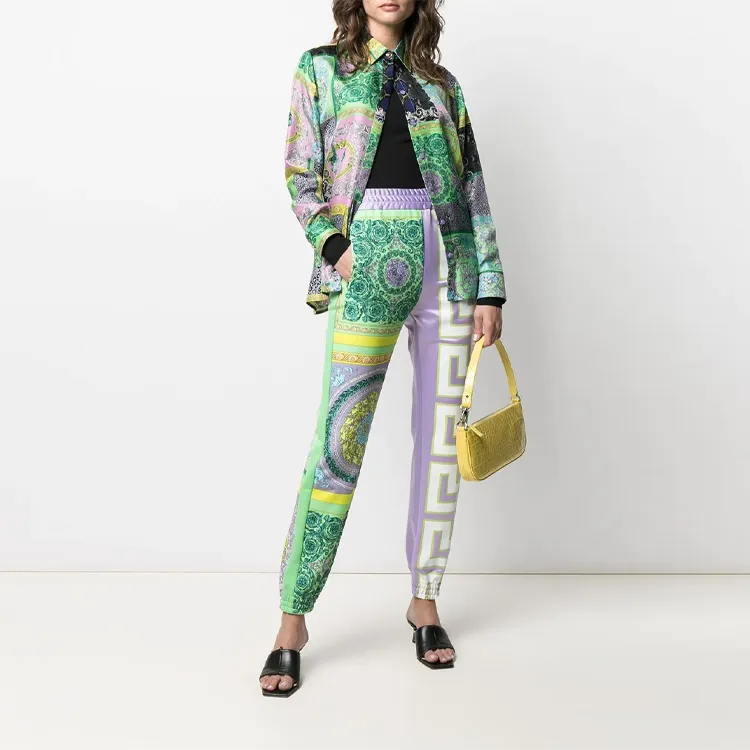 VERSACE Barocco Mosaic Print Sweatpants 'Lilac/Green Water'-2