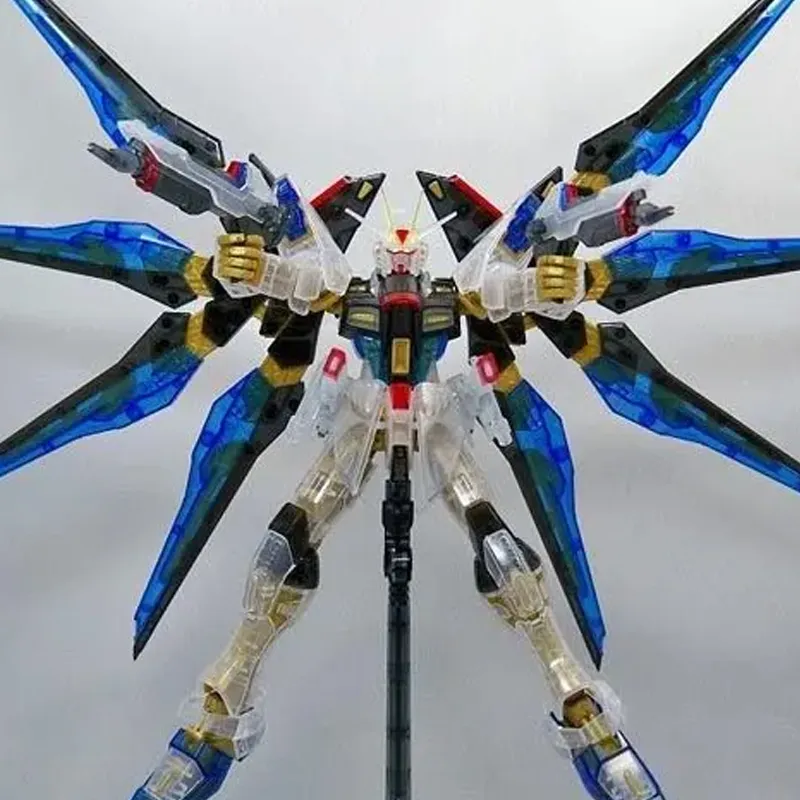 BANDAI MG 1 100 EXPO Limited Mobile Suit Gundam SEED Destiny Strike Freedom Gundam Transparent Model Kits 18cm-3