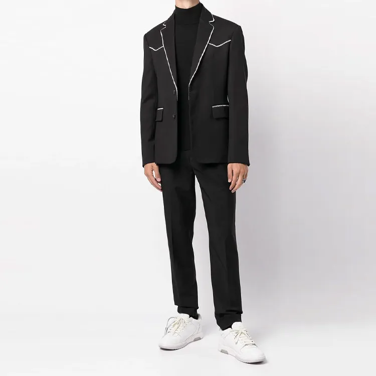 AMIRI Crystal Trim Single Breast Jacket-1