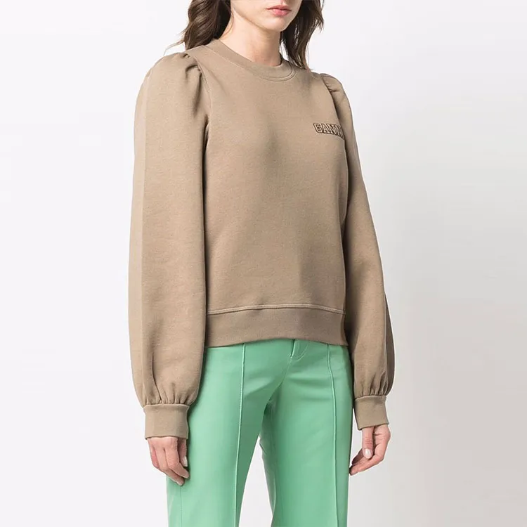 GANNI Sweatshirts Women's Khaki-2