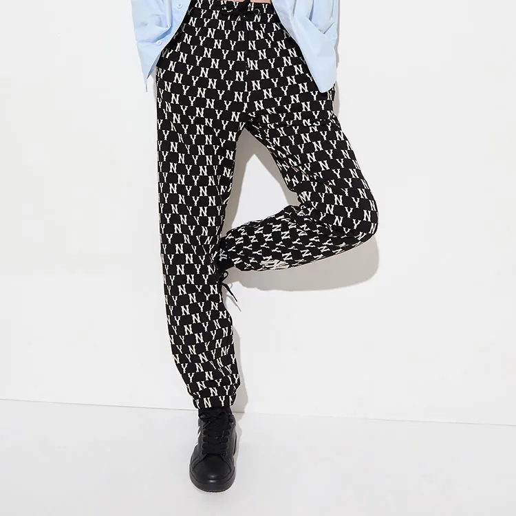 MLB Old Flower Sports Pants Unisex Black-4