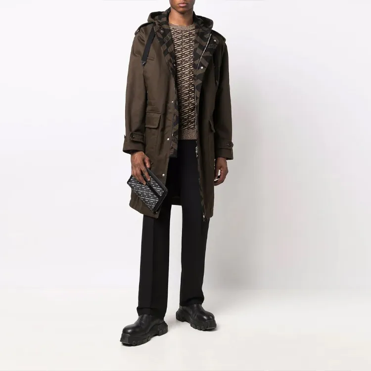 VERSACE Coats Men Brown-1