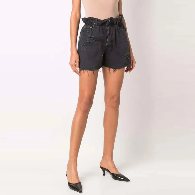 MIU MIU SS22 Denim Shorts Women's Black-3