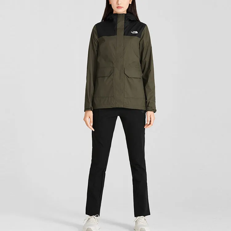 THE NORTH FACE City Outdoor Collection Windbreaker Jackets Women's Olive Green-1