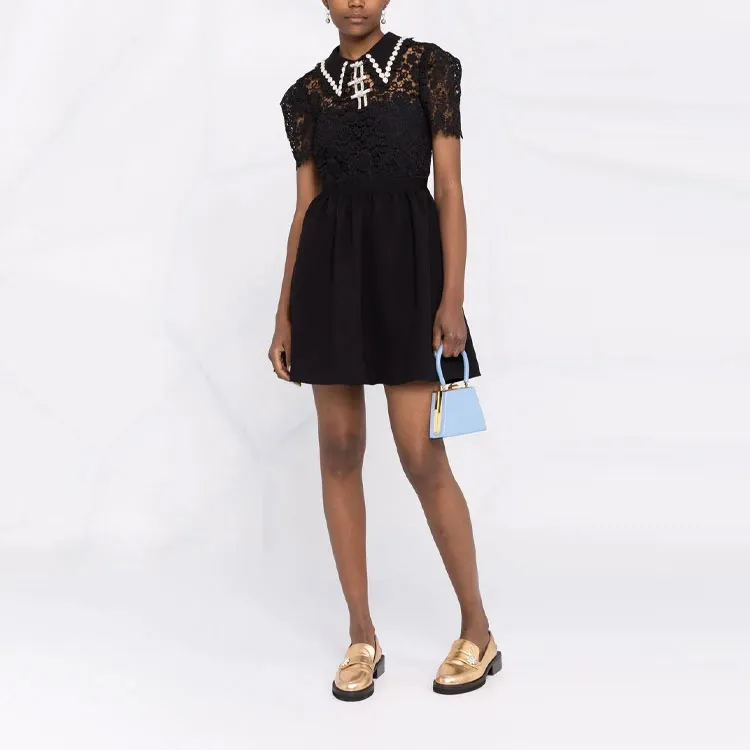 Self portrait Short Sleeved Dresses Women's Black-1