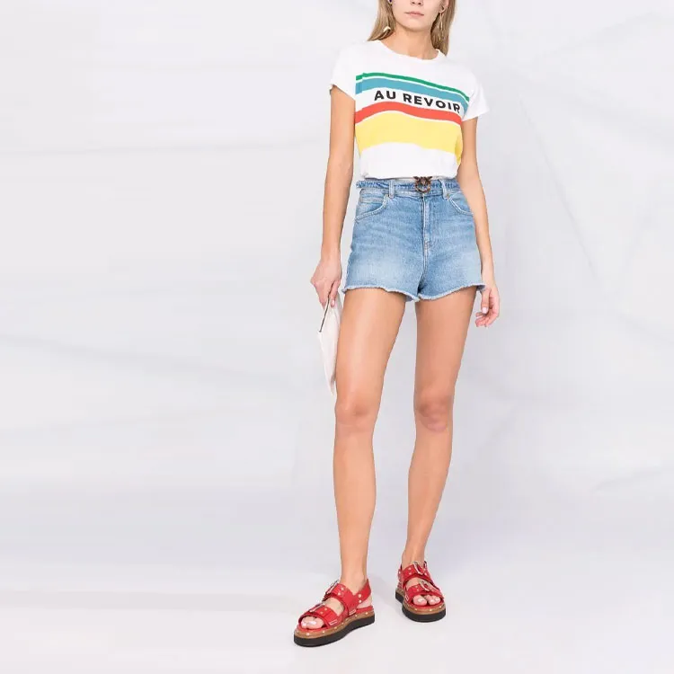 PINKO Faded Denim Shorts-1