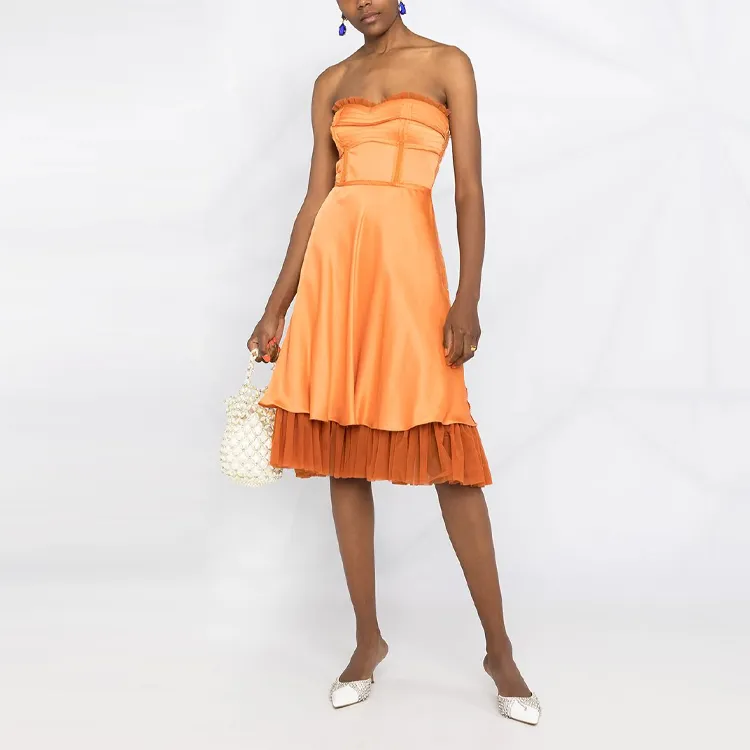 MOSCHINO Sleeveless Dresses Women's Orange-1