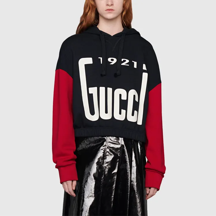 GUCCI Logo print Drawstring Hoodie-3