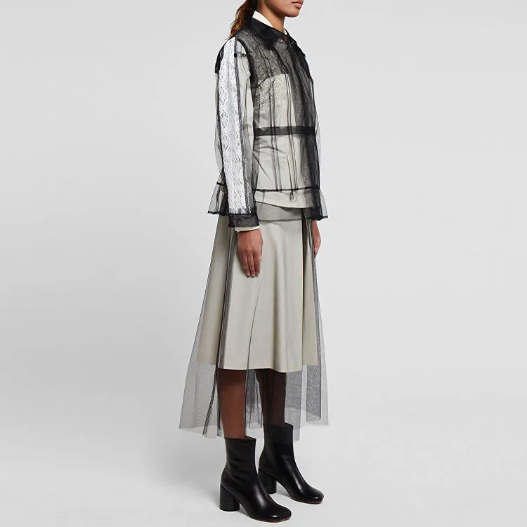 Maison Margiela Lace Detailed Mesh Shirt-2
