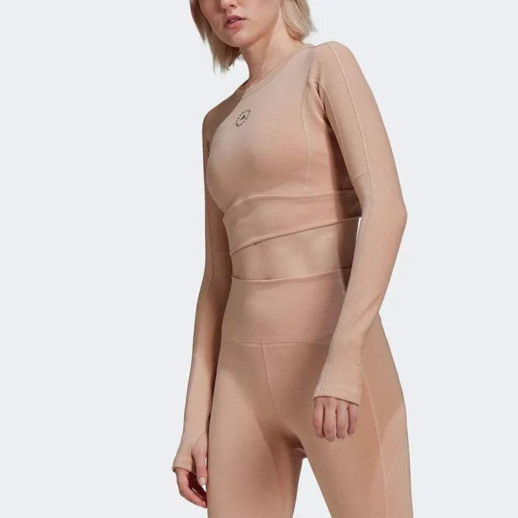 Adidas x Stella Mccartney Crop Top Women's Pearl Pink Gray-3