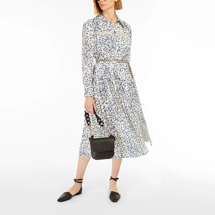MaxMara Studio Long Sleeved Dress Women's White-2
