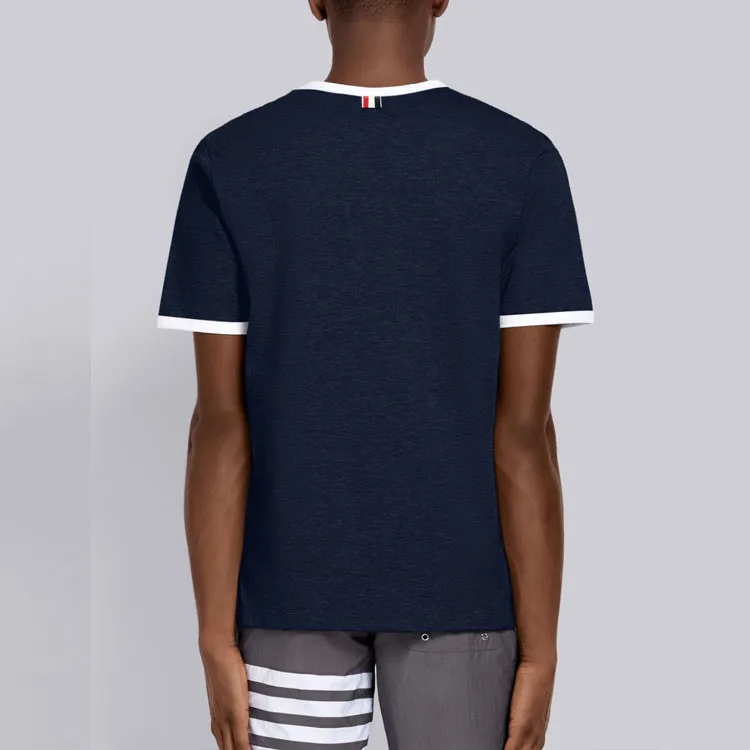 THOM BROWNE Side Slit Relaxed Short Sleeve Tee-1