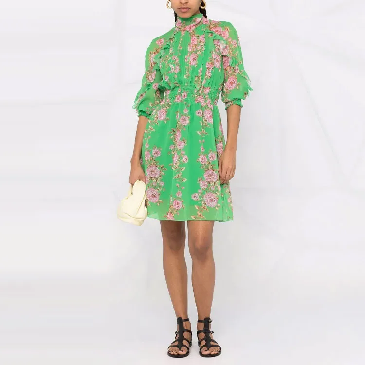 PINKO Short Sleeved Dresses Women's Green-1
