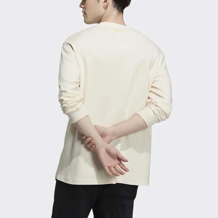 Adidas Neo x Smiley Crew Neck Loose Fit Straight Long Sleeved T Shirt Men's White-1