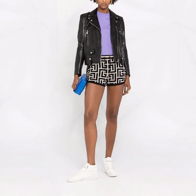 BALMAIN Maxi Monogram Knitted Shorts 'Ivoire/Noir'-1