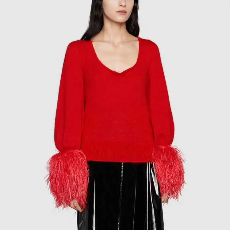 GUCCI Silk Mohair Sweater Red-2