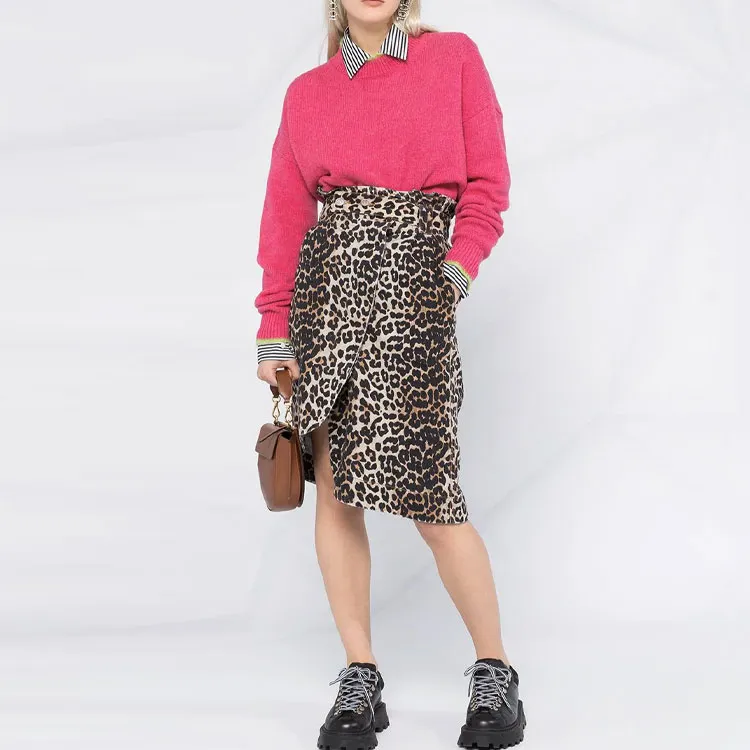GANNI Denim Short Skirts Women's Brown-1
