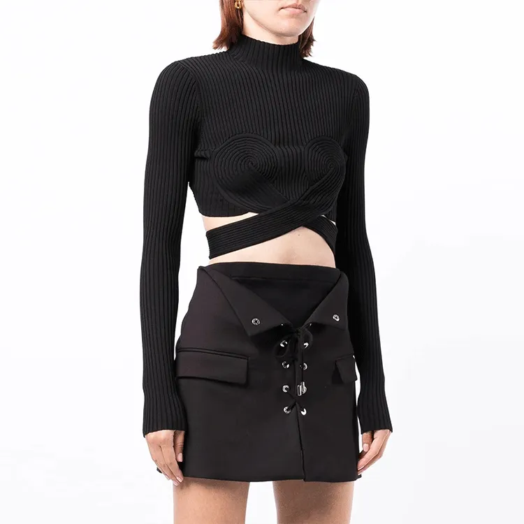 DION LEE SS22 Slim Fit Sweater Women's Black-3