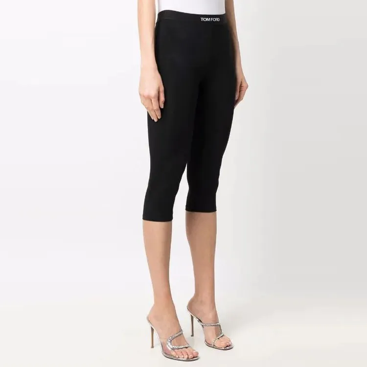 TOM FORD Logo Waistband Stretched Cropped Leggings-3