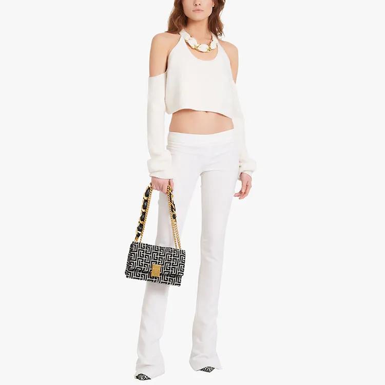 BALMAIN SS22 Slim Fit Sweater Women's White-2