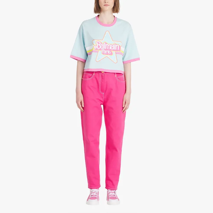 BALMAIN X Barbie Boyfriend Cut Jeans Pink-1
