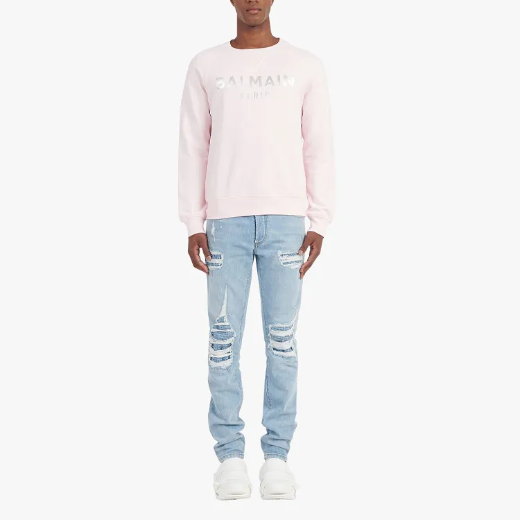 BALMAIN Sweatshirts Men Light Pink-2