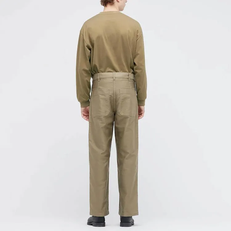 UNIQLO Straight Casual Pants Men's Khaki-1