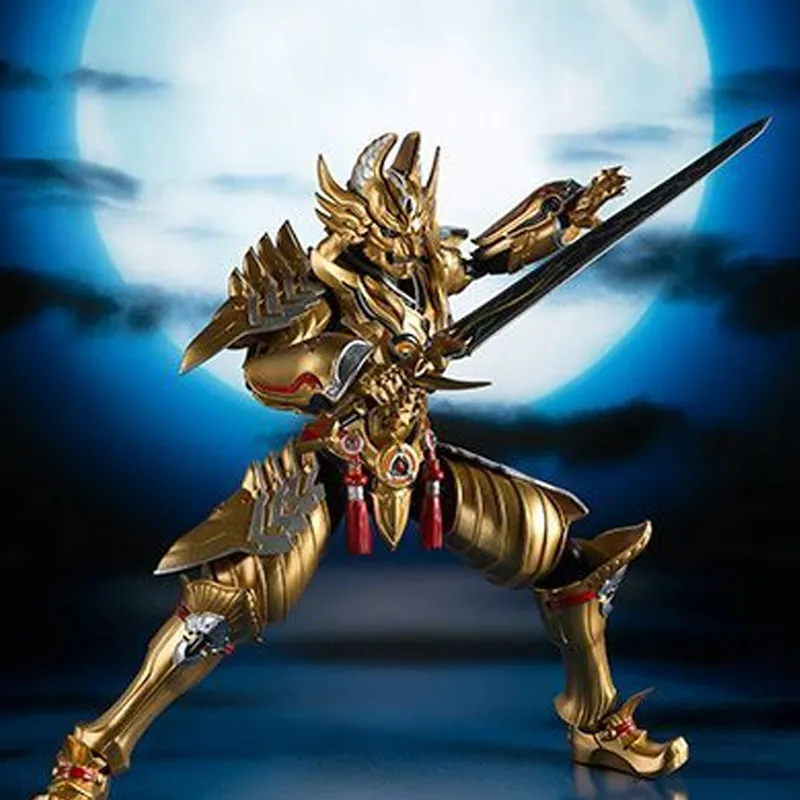 BANDAI Limited Edition SHF Garo: Red Moon Of The Netherworld Gold Knight Garo Thunder Roar Ver. Action Figures-2