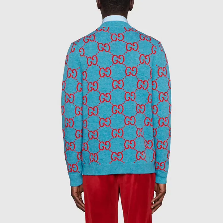 GUCCI Gg Intarsia knit Cardigan-4